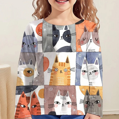 Kawaii majice, dječje majice za djevojčice, majice kratkih rukava od 9 do 12 godina, korejska dječja odjeća, jesen 2023., majice sa životinjama za djevojčice