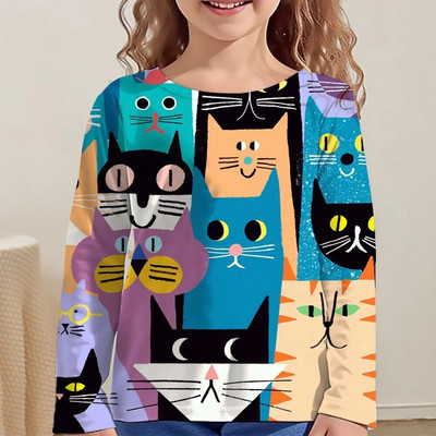 Kawaii majice, dječje majice za djevojčice, majice kratkih rukava od 9 do 12 godina, korejska dječja odjeća, jesen 2023., majice sa životinjama za djevojčice