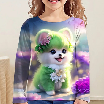 3D Cartoon Cute Cats Tshirt για κορίτσια Μακρυμάνικα Παιδικά Ρούχα για Παιδιά Από 1 έως 12 ετών Fashion T-shirt Animals T-shirt