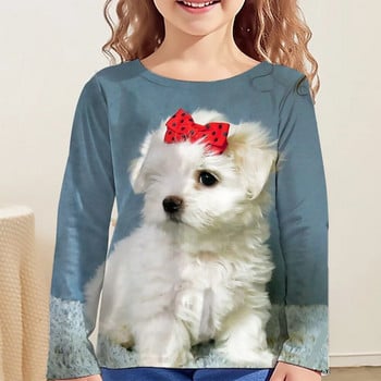 3D Cartoon Cute Cats Tshirt για κορίτσια Μακρυμάνικα Παιδικά Ρούχα για Παιδιά Από 1 έως 12 ετών Fashion T-shirt Animals T-shirt