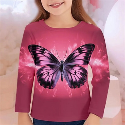 Îmbrăcăminte Copii Fete Tricou Pentru Copii Tricou Kawaii Fluture Cadou Aniversare 2023 Toamna Junior De la 10 La 12 Ani Adolescenti