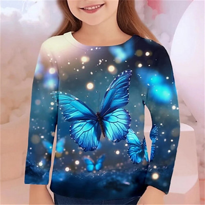 Îmbrăcăminte Copii Fete Tricou Pentru Copii Tricou Kawaii Fluture Cadou Aniversare 2023 Toamna Junior De la 10 La 12 Ani Adolescenti