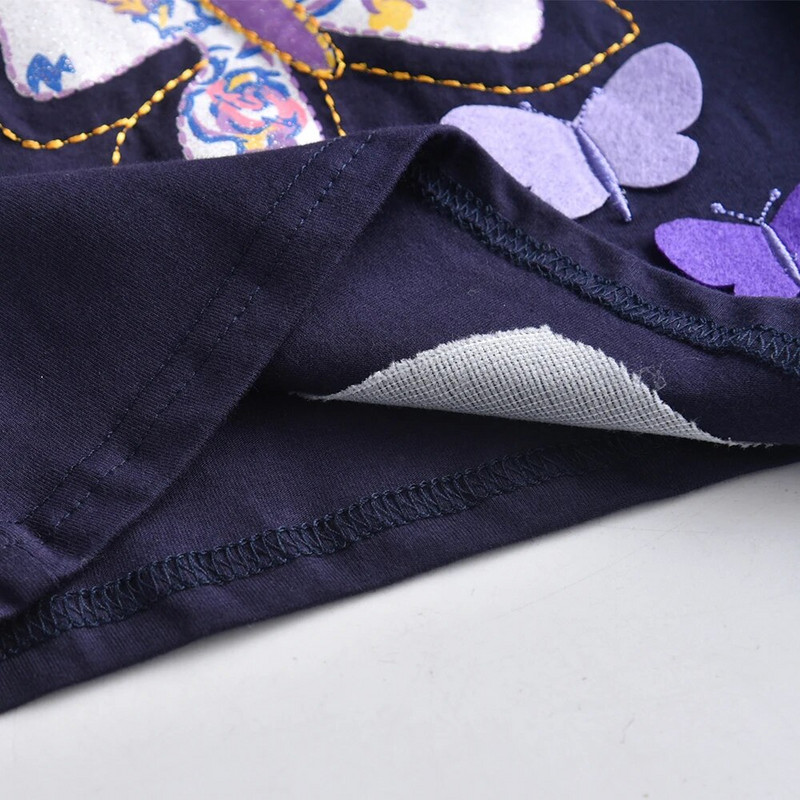 VIKITA Dječje majice kratkih rukava s 3D leptirima s lepršavim rukavima Pamučne ležerne majice s princezama za djevojčice, dječje mornarske slatke majice dugih rukava