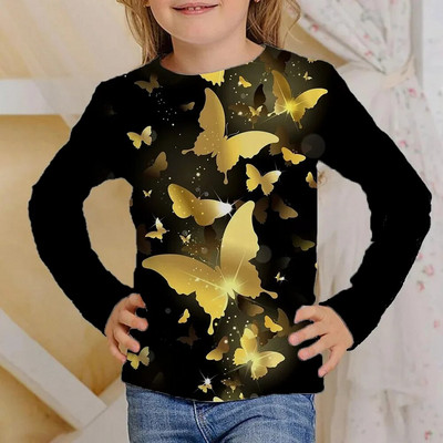 Parimad riided lastele T-särgid Moodne tüdrukute särk pikkade varrukatega 6-14-aastased sünnipäevatüdrukud, 2023. aasta sügise lapsed