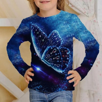 Parimad riided lastele T-särgid Moodne tüdrukute särk pikkade varrukatega 6-14-aastased sünnipäevatüdrukud, 2023. aasta sügise lapsed