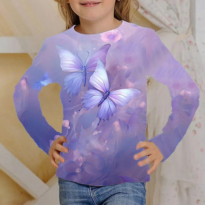 Parimad riided lastele T-särgid Moodne tüdrukute särk pikkade varrukatega 6-14-aastased sünnipäevatüdrukud, 2023. aasta sügise lapsed