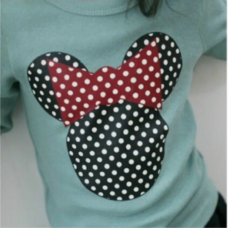 Majice kratkih rukava sa slatkim bebama i crtanim filmovima, dječje, male, djevojčice, točkice, ležerna majica dugih rukava, bluze, gornji dijelovi 2-6 t