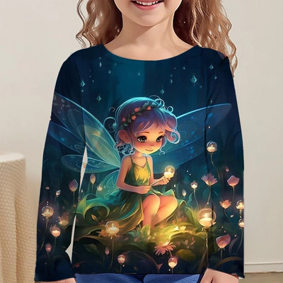 Dječja odjeća od 6 do 14 godina Dream Elves 3d Pattern 2023 Jesen Dječje majice Majice za djevojčice Modne dvorske majice