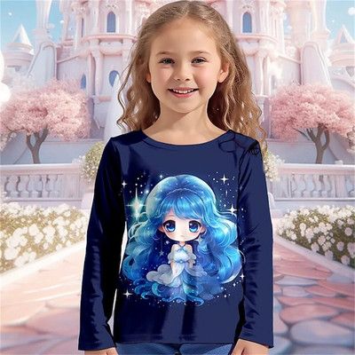 Lasteriided vanuses 6–14 aastat unistuste päkapikud, 3D muster 2023. aasta sügis, laste parimad tüdrukute t-särgid, mood lossi T-särgid