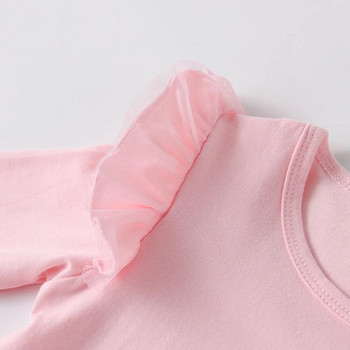 DXTON Παιδικό μπλουζάκι καρτούν Μονόκερος Κοριτσίστικα Ρούχα Μακρυμάνικα Ανοιξιάτικα μπλουζάκια καθημερινά ρούχα για νήπια Ροζ μπλουζάκια Παιδικά ρούχα