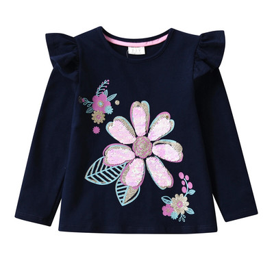 DXTON bērnu vienradzis multfilmas T krekls meitenēm apģērbi ar garām piedurknēm Pavasara ikdienas apģērba topi Maziem bērniem rozā trikotāžas bērnu apģērbi