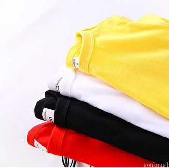 Φθινοπωρινό ανοιξιάτικο βαμβακερό μπλουζάκι για αγόρια για κορίτσια Μακρυμάνικο λευκό πουκάμισο Παιδικό μπλουζάκι Βρεφικά ρούχα μασίφ Μαύρα Μπλε Κίτρινο