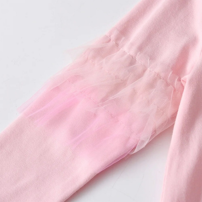 VIKITA Dječje ružičaste majice dugih rukava Jednorog majica kratkih rukava s apliciranim crtićima Dječja pamučna ležerna jesen proljeće zimska majica