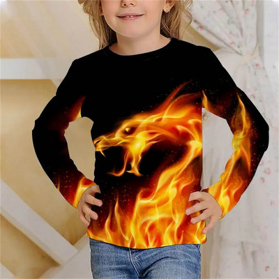 Garie T-krekli Liesmas Vasara Bērnu apģērbi 3D Drukāt Bērnu T krekls Mode Harajuku Ikdienas T-krekls ar apaļu apkakli zēnu meiteņu topi