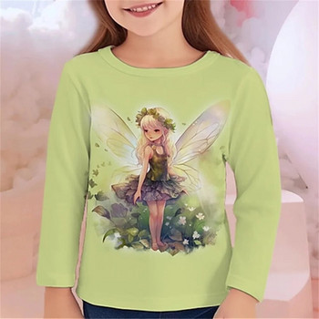 Elf Butterfly μακρυμάνικα παιδικά φθινοπωρινά ρούχα για κορίτσια 2 έως 8 ετών γραφικά μπλουζάκια μόδας ρούχα για κορίτσια Παιδικά μπλουζάκια τοπ
