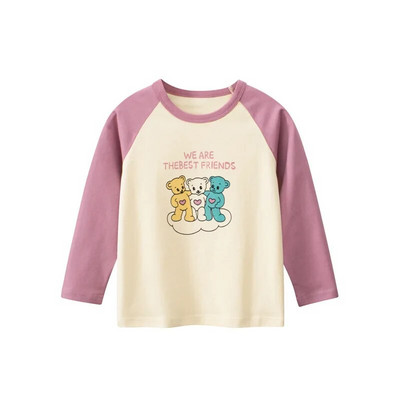 Nova korejska dječja odjeća za jesen 2024. Majica dugih rukava za djevojčice s medvjedićima u trendu Trendy dječja odjeća Podloga za djevojčice