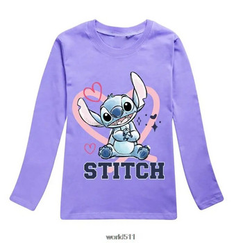 Disney Stitch Φθινοπωρινή Μόδα Κορίτσια Μακρυ Μπλουζάκι Παιδικά Κοντά Μανίκια Baby Παιδικά Βαμβακερά Μπλουζάκια για Κορίτσια Δώρο 2-16 ετών