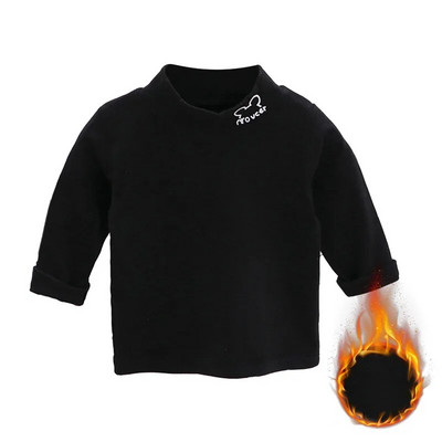 Jesen Zima Djeca Djeca Dječaci Djevojčice Majice kratkih rukava Majice s dolčevitom Jednobojni dugi rukavi Tople majice s donjim dijelom od flisa Majice za djecu 3-7 godina