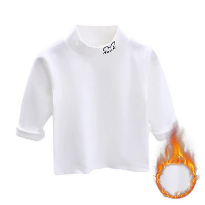 Jesen Zima Djeca Djeca Dječaci Djevojčice Majice kratkih rukava Majice s dolčevitom Jednobojni dugi rukavi Tople majice s donjim dijelom od flisa Majice za djecu 3-7 godina
