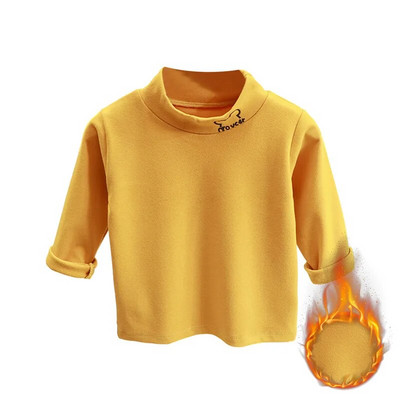 Jesen Zima Djeca Djeca Dječaci Djevojčice Majice kratkih rukava Majice s dolčevitom Jednobojni dugi rukavi Tople majice s donjim dijelom od flisa Majice za djecu 3-7 godina