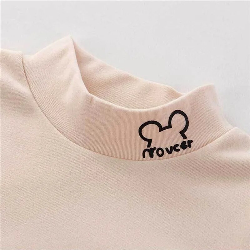 Jesen Zima Djeca Djeca Dječaci Djevojčice Majice kratkih rukava Majice s dolčevitom Jednobojni dugi rukavi Tople majice s donjim dijelom od flisa Majice za djecu 3-7 godina