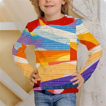 Φθινοπωρινό μπλουζάκι μακρυμάνικο καραμέλα Μόδα Ρούχα για κορίτσια Μπλουζάκια Παιδικά 11 10 ετών Πολύχρωμα μπλουζάκια Παιδικά από 1 έως 12 ετών