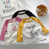 Laste T-särgid 2023 Sügis T-särk lastele Pikkade varrukatega Tüdrukutele Topid Poistele T-särgid 1–10-aastastele Koolibeebipluus Väikelaste ülerõivad