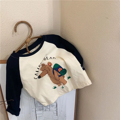 Laste T-särgid 2023 Sügis T-särk lastele Pikkade varrukatega Tüdrukutele Topid Poistele T-särgid 1–10-aastastele Koolibeebipluus Väikelaste ülerõivad