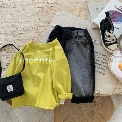 Laste T-särgid 2023 Sügis T-särk lastele Pikkade varrukatega Tüdrukutele Topid Poistele T-särgid 1–10-aastastele Koolibeebipluus Väikelaste ülerõivad