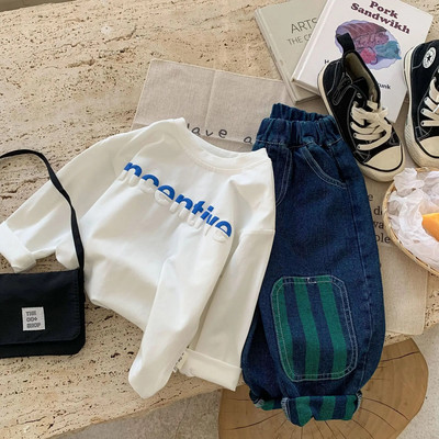 Laste T-särgid 2023 Sügis T-särk lastele Pikkade varrukatega Tüdrukutele Topid Poistele T-särgid 1–10-aastastele Koolibeebipluus Väikelaste ülerõivad