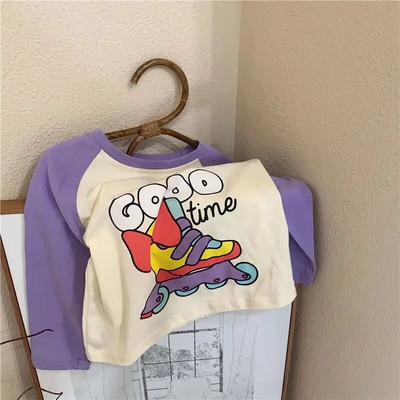 Laste T-särgid 2023 Sügis T-särk lastele Pikkade varrukatega Tüdrukutele Topid Poistele T-särgid 1–10-aastastele Koolibeebipluus Väikelaste ülerõivad