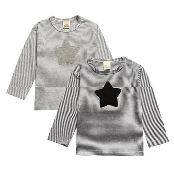 2022 νέα άφιξη άνοιξη φθινόπωρο παιδικά ρούχα βαμβακερά μακρυμάνικα ρούχα κοριτσάκι ριγέ μπλουζάκι κομψή σχεδίαση μπλουζάκι για κορίτσι