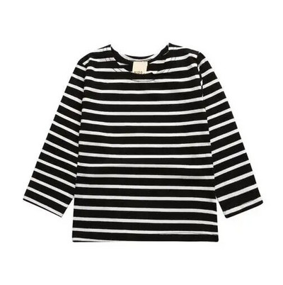 2022. gada jaunpienācējs pavasaris rudens bērnu apģērbs kokvilnas garām piedurknēm meiteņu drēbes svītrains T-krekls stilīga dizaina tīte meitenei