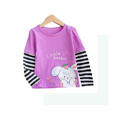 Tricou cu mâneci lungi pentru fete Cămașă cu flori pentru copii Primăvară și iarnă Toamnă Tricou cu mâneci lungi cu desene animate Tricou pentru fete