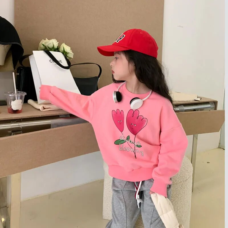 Dukserice za djevojčice Majice s printom crtića za djecu Dječja bluza dugih rukava Modne jesenske majice za dječake Pamučne dječje majice Odjeća