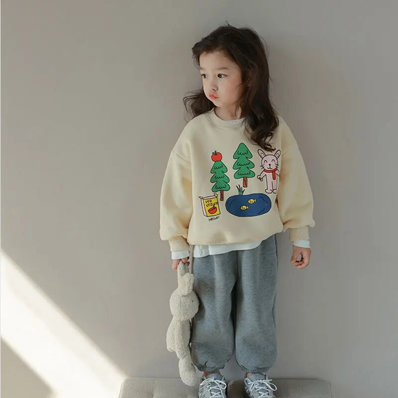Dukserice za djevojčice Majice s printom crtića za djecu Dječja bluza dugih rukava Modne jesenske majice za dječake Pamučne dječje majice Odjeća