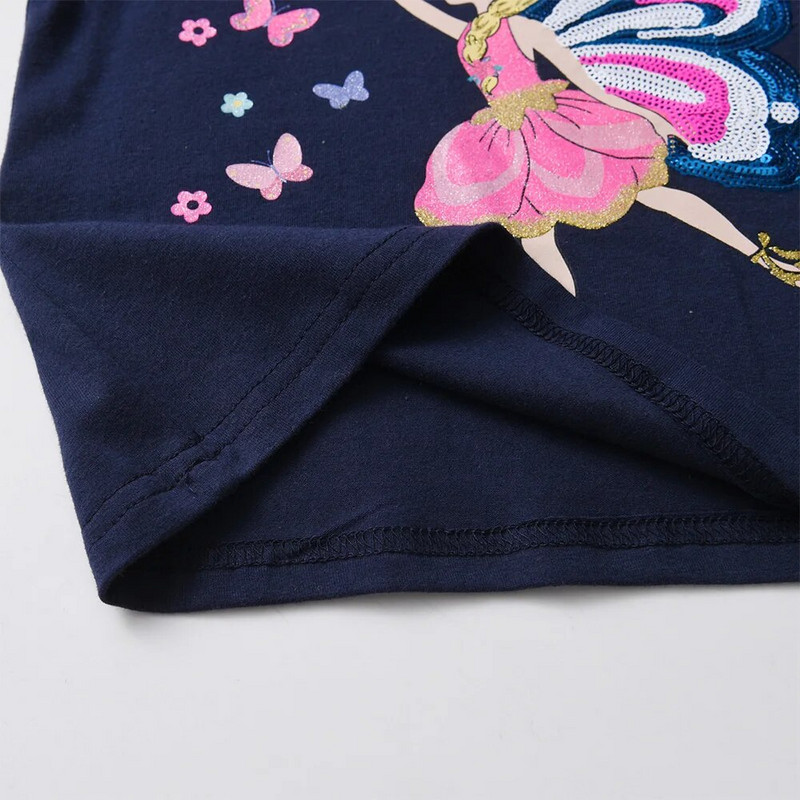 VIKITA Majica dugih rukava za djevojčice, dječje pamučne majice s apliciranim vilama, ležerne majice za djevojčice, majice s duginim prugama i O izrezom, dječja odjeća