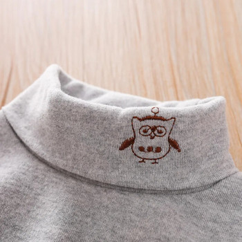 2024 Toddler Cartoon Owl Tops για αγόρια και κορίτσια Φθινοπωρινό χειμωνιάτικο ζιβάγκο πουκάμισο με μακρυμάνικο μπλουζάκι για κορίτσια, παιδικά ρούχα