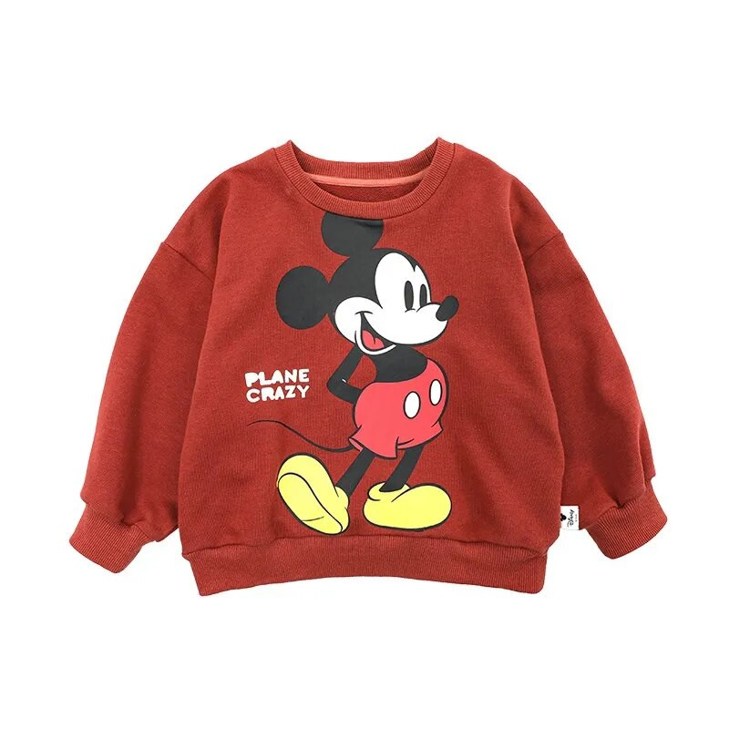 Mickey Disney Brand Hoodies Dugih rukava za dječake Djevojčice nose djecu Slatka široka pamučna pulover odjeća Nove majice s O-izrezom