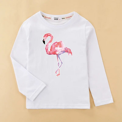 Aimi Lakana Flamingo Djeca nose Majice kratkih rukava za novorođene djevojčice Proljetne majice dugih rukava za djecu