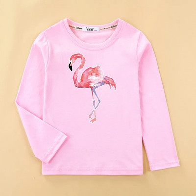 Aimi Lakana Flamingo Djeca nose Majice kratkih rukava za novorođene djevojčice Proljetne majice dugih rukava za djecu