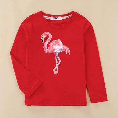 Aimi Lakana Flamingo Djeca nose Majice kratkih rukava za novorođene djevojčice Proljetne majice dugih rukava za djecu