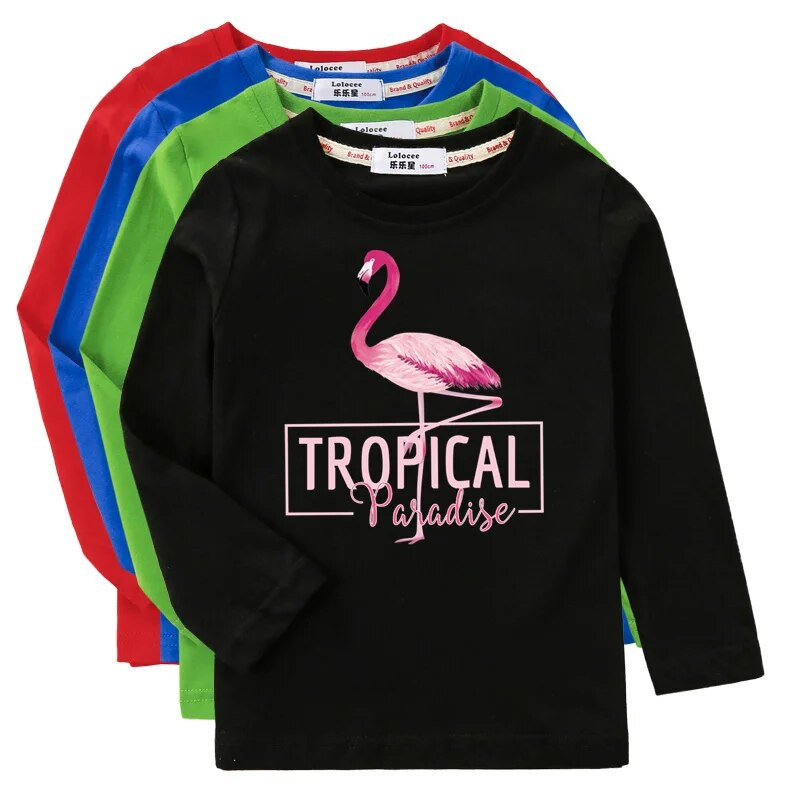 Aimi Lakana Flamingo Djeca nose Majice kratkih rukava za novorođene djevojčice Proljetne majice dugih rukava za djecu