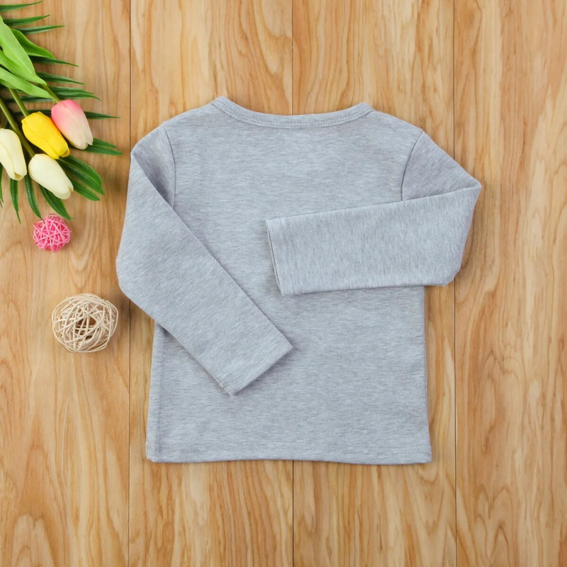 6 krāsas Modes masīvkokvilnas T krekls zīdaiņu zēnu meiteņu drēbes maziem bērniem jaundzimušajiem bērniem garām piedurknēm rudens T-krekls ziemas apakšveļa