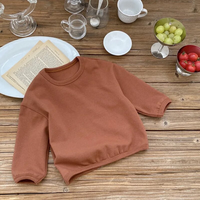 Bērnu apakšveļas krekls Zēniem un meitenēm Rudens Apģērbs Apakškakla T-krekls Bērnu Svītras Garām Piedurknēm Bērnu Apģērbi