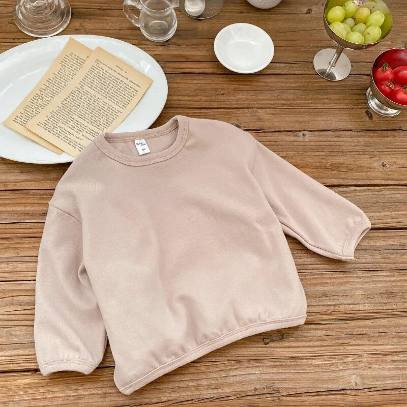 Bērnu apakšveļas krekls Zēniem un meitenēm Rudens Apģērbs Apakškakla T-krekls Bērnu Svītras Garām Piedurknēm Bērnu Apģērbi