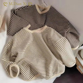 Modni korejski prugasti print Dječja odjeća za bebe Pamučne majice dugih rukava Majice dugih rukava za dječake i djevojčice Jesenski džemperi za bebe