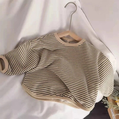 Modni korejski prugasti print Dječja odjeća za bebe Pamučne majice dugih rukava Majice dugih rukava za dječake i djevojčice Jesenski džemperi za bebe