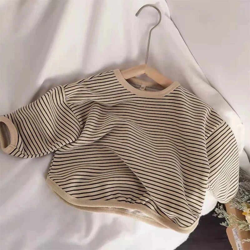 Modni korejski prugasti print Dječja odjeća za bebe Pamučne majice dugih rukava Majice dugih rukava za dječake i djevojčice Jesenski džemperi za bebe