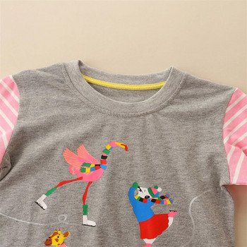 Jumping Meters 2-7T тениски за момичета за есен пролет животни щампа с дълъг ръкав модни детски дрехи детски блузи горнища